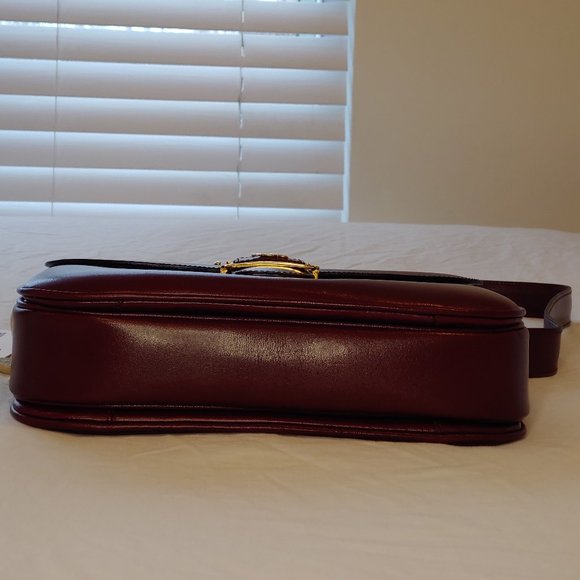 Rare Vintage Celine Burgundy Triomphe Cross-body Shoulder Bag - Picture 8 of 16